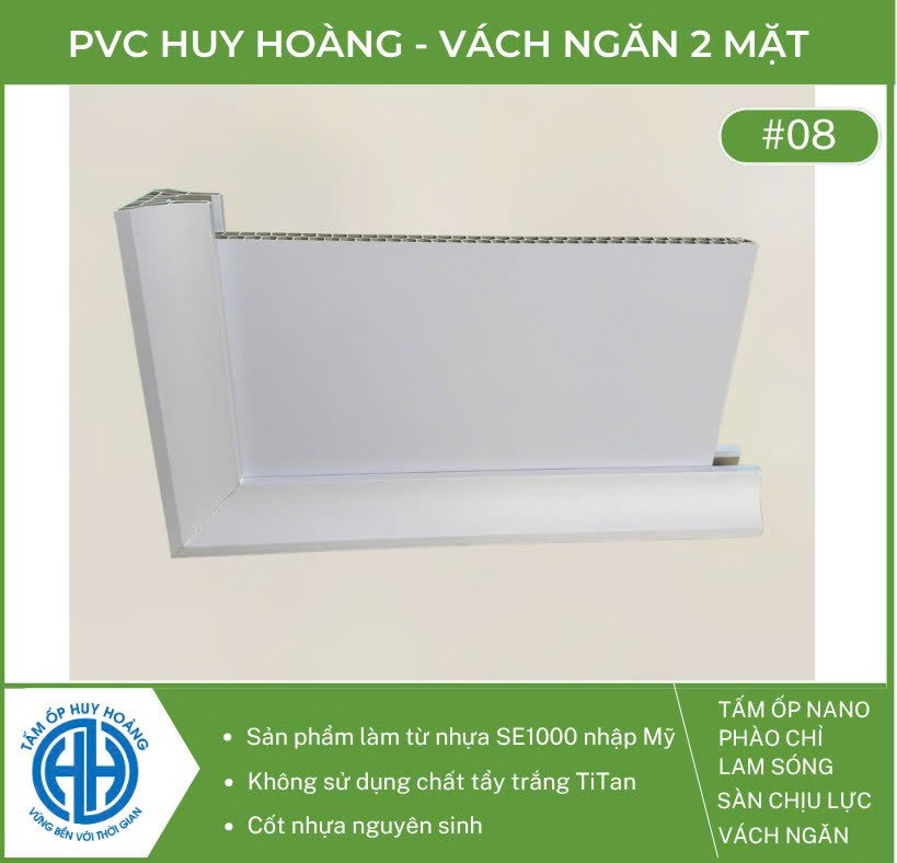 Vách ngăn 2 mặt vân đá và vân gỗ